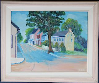 Rapp, Vintage Painting of New England Town