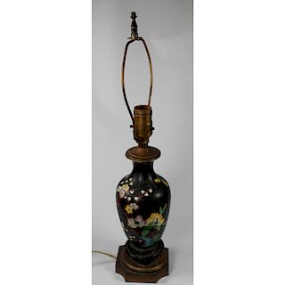 Chinese Cloisonne Urn Form Lamp