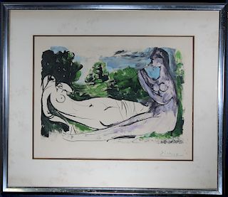 After Picasso, Framed Reclining Nudes Lithograph