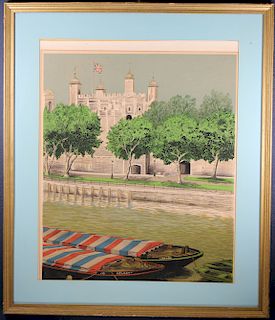 Antique Chromolithograph of the Thames River