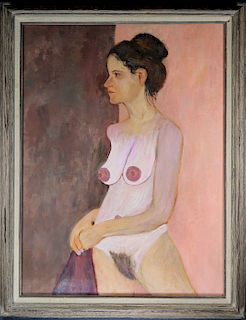 Ethel Ashkenas, Painting of a Nude Woman. 20th C.