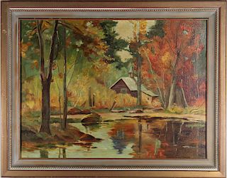 American School, Impressionist Autumnal Landscape