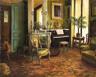 Artist Unknown, (20th Century), Interior with Piano