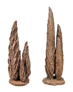 A Pair of French Composition Sculptures Height of tallest 40 inches.