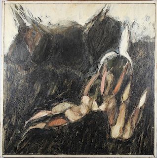 Figural Abstract Painting, 20th Century
