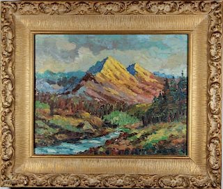 Signed Impressionist Painting of Western Landscape