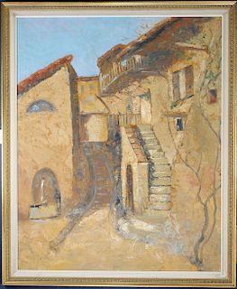 European School, Vintage Painting of a Village