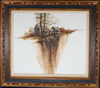 R.D. Wolfe, '75 Signed Painting of Country House