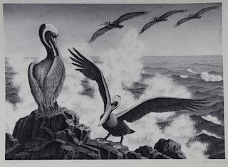 Alan Horton Crane (American, 1901 - 1969) Pelicans