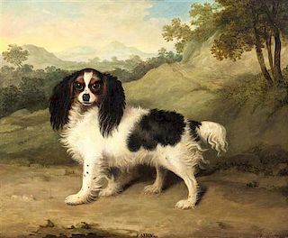 Stephen Taylor, (British, 1817-1849), Fairy (a King Charles Spaniel in a Wooded Landscape), 1834
