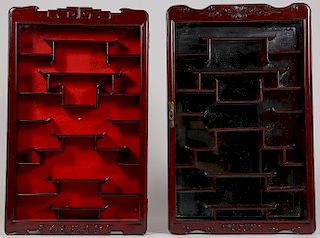 PAIR OF FINE CHINESE SNUFF BOTTLE DISPLAY CASES