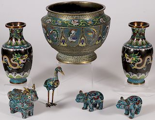 A GROUP OF CHINESE CLOISONN