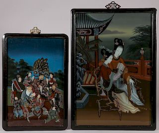 CHINESE REVERSE PAINTED GLASS