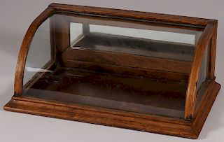 CHARMING SMALL OAK COUNTER DISPLAY CASE