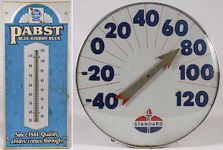 TWO ADVERTISING THERMOMETERS