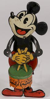A MICKEY MOUSE JAZZ DRUMMER TIN TOY
