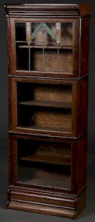 A FINE THREE SECTIONED BARRISTER BOOKCASE 
