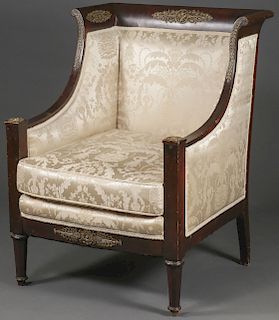 A FRENCH EMPIRE STYLE ARMCHAIR, 19TH CENTURY