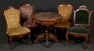 RENAISSANCE REVIVAL TABLE AND CHAIRS