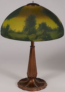 A REVERSE PAINTED LAMP