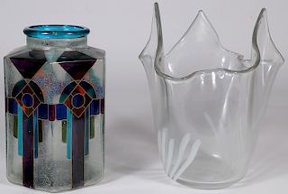 TWO ITALIAN ART GLASS VASES