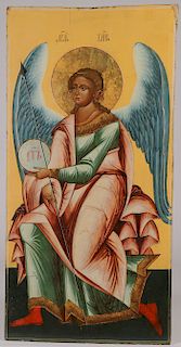 RUSSIAN ICON OF AN ANGEL OF THE LORD, 19TH C