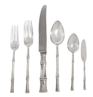 An American Silver Flatware Service, Tiffany & Co., New York, NY, Late 20th Century, Bamboo pattern, comprising: 10 dinner knive