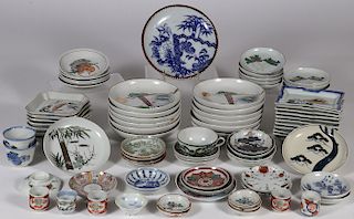 80 PIECES OF JAPANESE PORCELAIN, MOSTLY MEIJI
