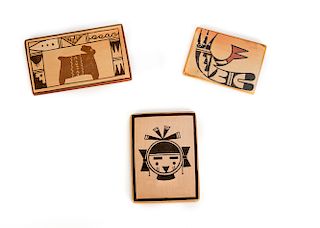 Various, Hopi , Three Signed Tiles