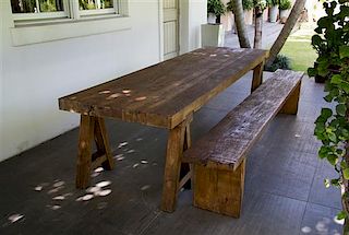 A Belgian Oak Refectory Table Height 30 x width 118 x depth 35 inches.
