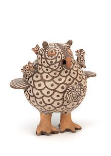 Zuni , Polychrome Owl Pot