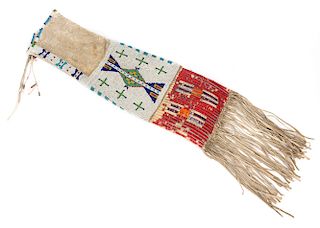 Lakota , Beaded and Quilled Pipe Bag