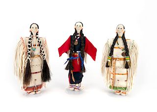 Lakota , Three Beaded Dolls