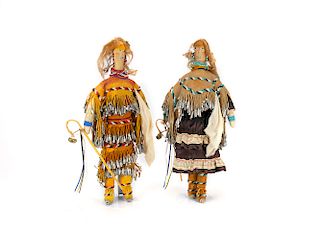 Apache , Pair of Beaded Dolls