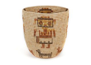 Hopi , Second Mesa Coiled Basket  - Antelope