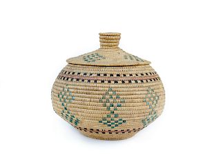 Unknown , Coiled Lidded Basket