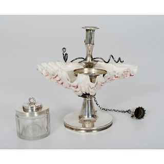 William IV Sterling Travelling Inkwell with Shell