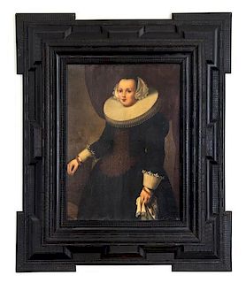 Artist Unknown, (Probably Dutch, 18th Century), Woman in a Large Ruff Collar, in a 17th/18th century Dutch frame