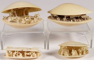 GROUP OF CHINESE CARVED IVORY