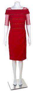 A Chanel Red Wool Dress, Size 40.