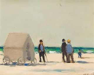 Frederick McDuff, (American, b. 1931), Figures on Beach