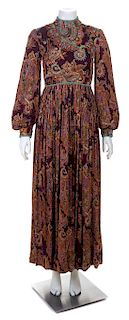 A George Halley Paisley and Floral Bead Gown, No size.