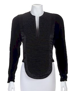 A Giorgio Armani Black Velvet "Samurai" Top, Size 40.