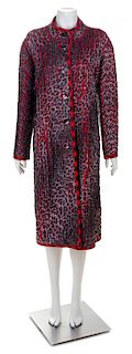 * A Koos Red Wool Reversible Coat, No size.