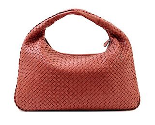 A Bottega Veneta Cinnamon Intrecciato Large Hobo Bag, 18" x 12" x 1.5"; Strap drop: 6".