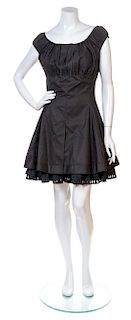 An Alaia Black Cotton Off The Shoulder Dress, Size 40.