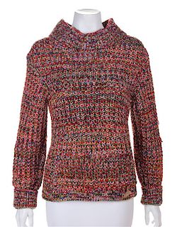 A Chanel Multicolor Knit Pullover Sweater, Size 40.