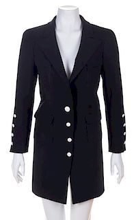 A Chanel Black Wool Oversized Jacket, Size 36.