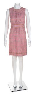 A Chanel Pink Tweed Sleeveless Dress, Size 36.