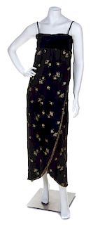 A Chloe Black Silk Strapless Gown, No size.